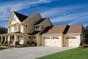 Home exterior with blue sky